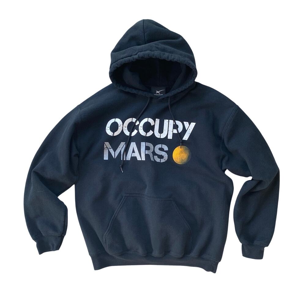 SpaceX Occupy Mars Black Hooded Logo Sweatshirt Elon Musk Size Medium